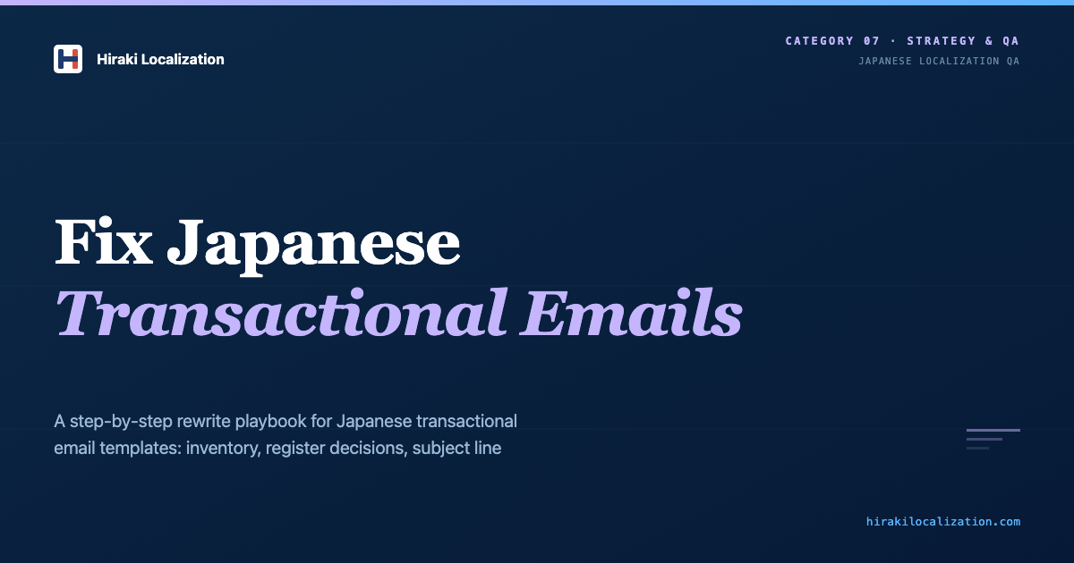 Email Master Japanese Fix Japanese Transactional Emails | Hiraki Localization